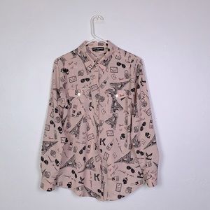 Karl Lagerfeld Paris Button Down Top Size Small